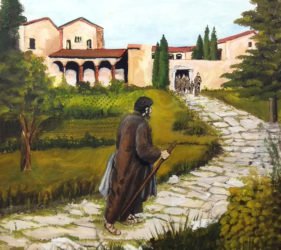 Quadro - L'accoglienza nel monastero di Sant'Onofrio