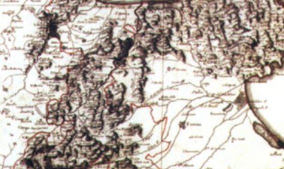 Antica mappa della Valle del Fortore