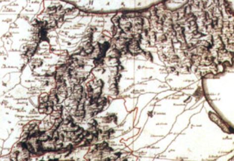 Antica mappa della Valle del Fortore